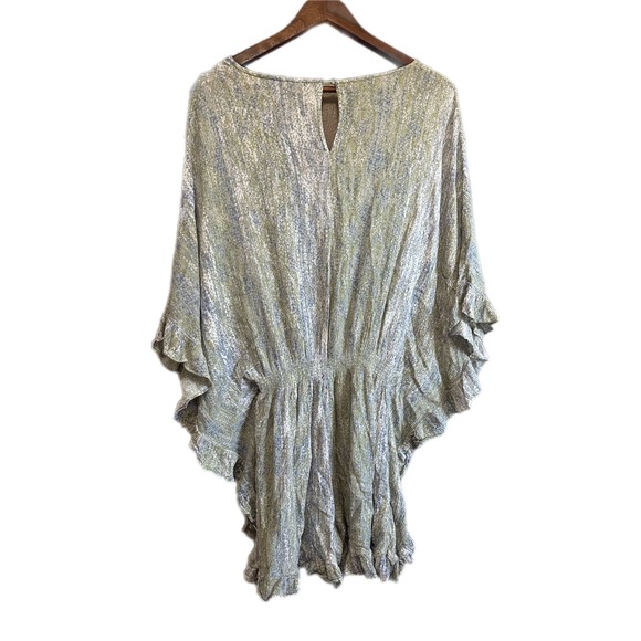 ODDY Kaftan Tunic Dress Boho Butterfly Sleeve Smocked Waist Print 1XL - Picture 8 of 8